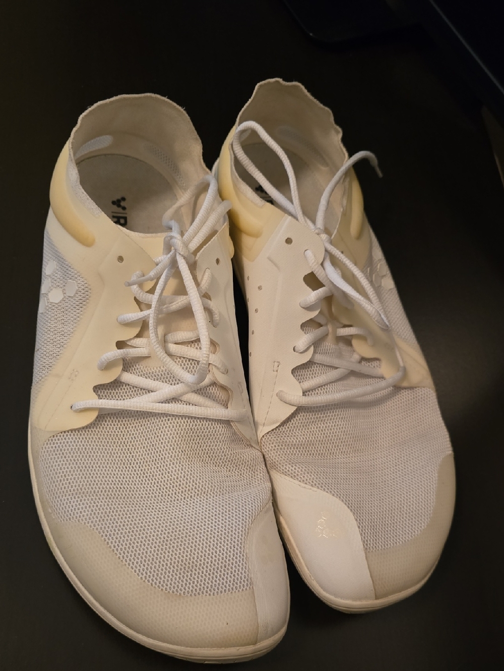 Men's Vivo barwfoot White Mesh Athletic Sneakers with Subtle Cream Accents  48